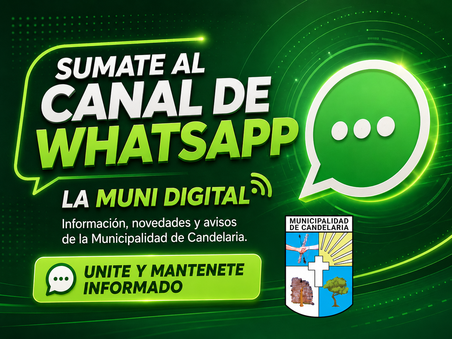 Muni Digital, canal oficial de WhatsApp de la Municipalidad de Candelaria